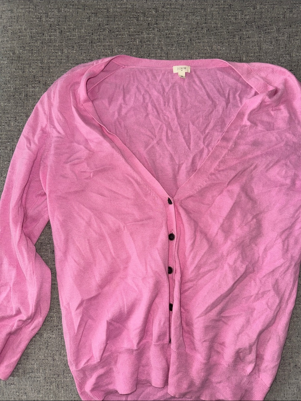 J. Crew Light Pink V-Neck Button-Up Cardigan